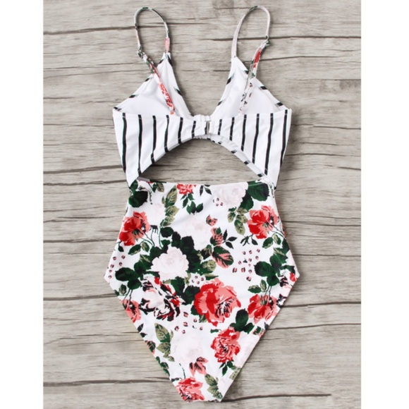 Floral Print Monokini - S - Last One - Picture 2 of 2
